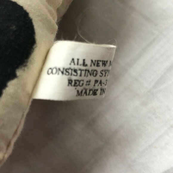 Jointed Handmade Cow Plush Stuffed Animal 7" White Black Flawed - Picture 6 of 7